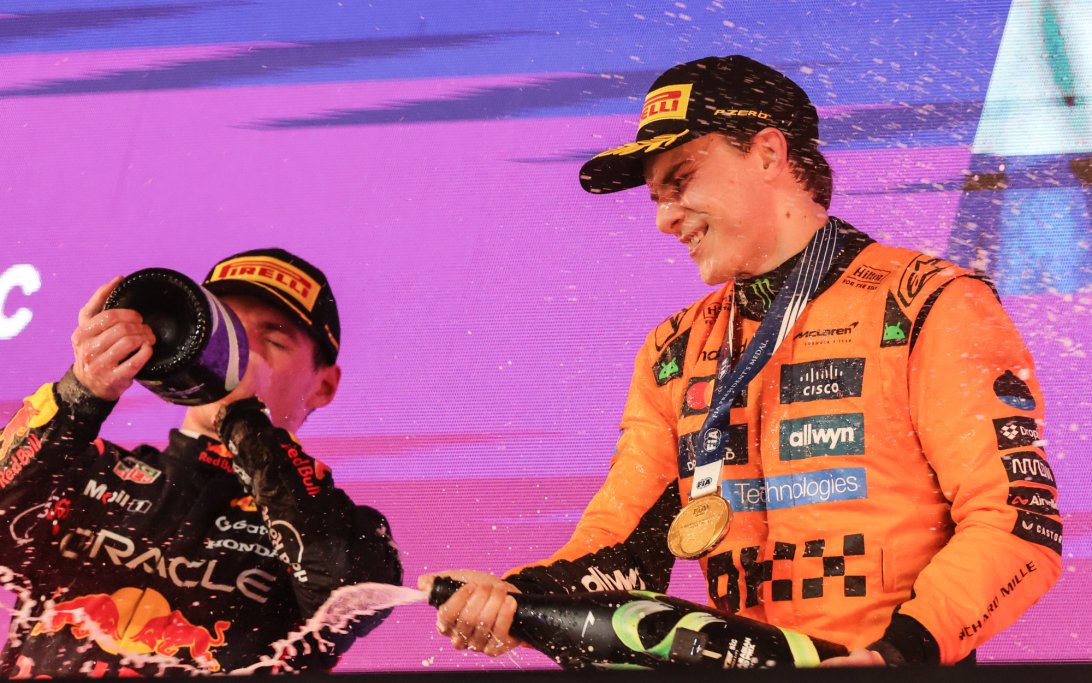 Piastri Verstappen podium